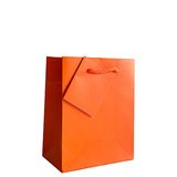 Sacs pelliculés orange passion mat - Petit Modèle - Sacs pelliculés unis, poignées cordelette