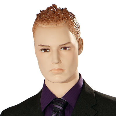 Mannequin homme, cheveux sculptés roux - Mannequins cheveux sculptés-1