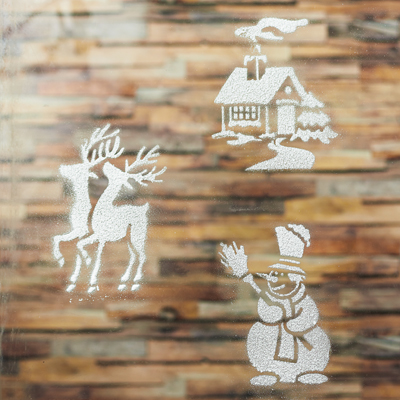 Pochoirs de noël                                                                                 - Stickers vitrines de Noël-1